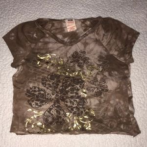 Tie dye brown girls top